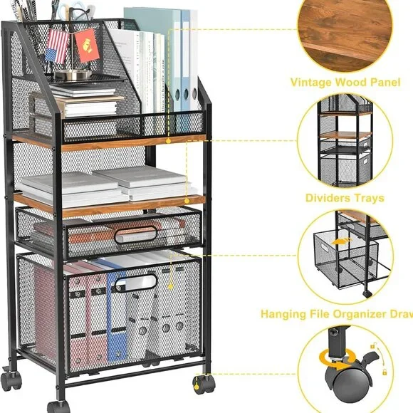 ROLLING FILE CART - Picture 2 of 3